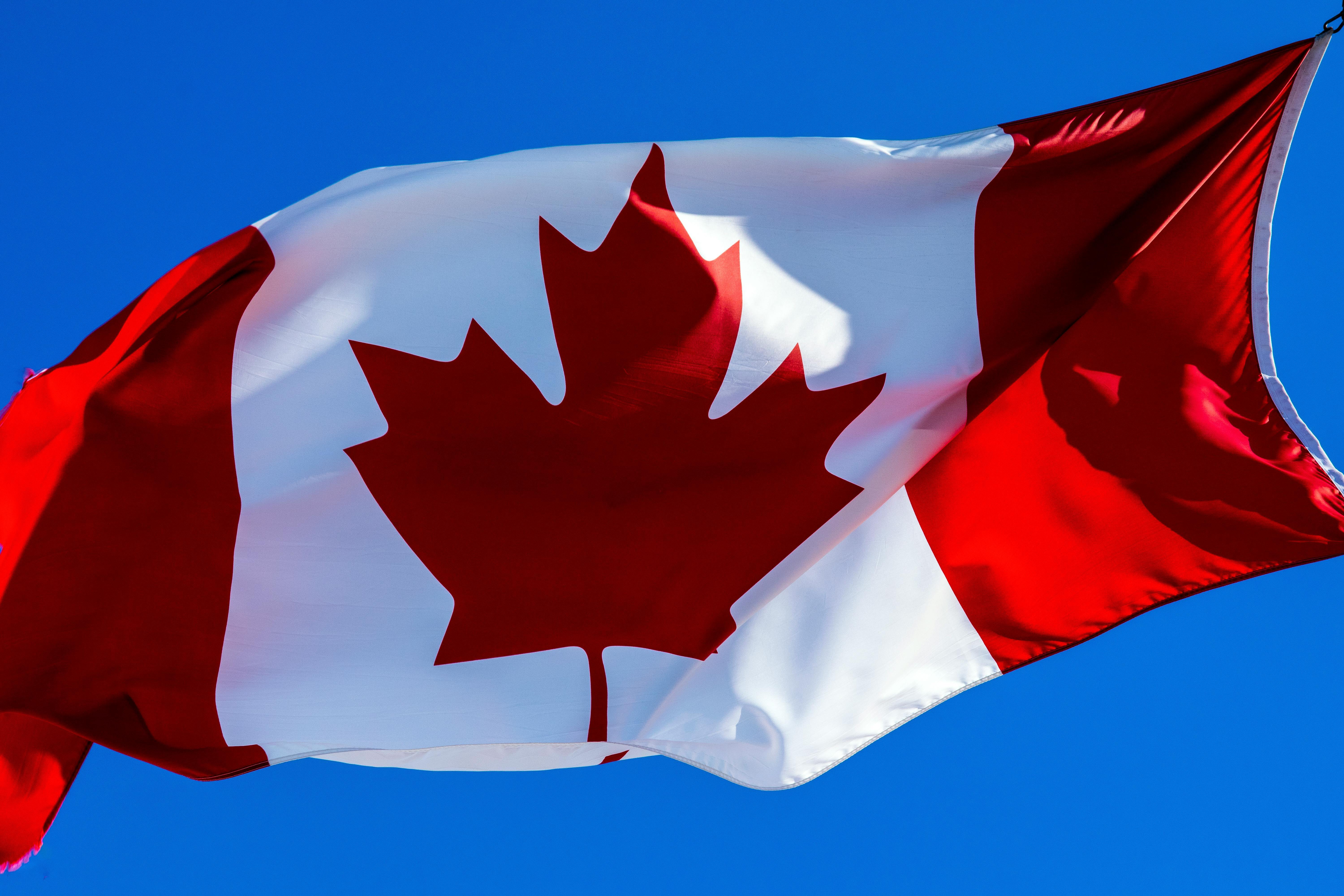 A Canadian flag background